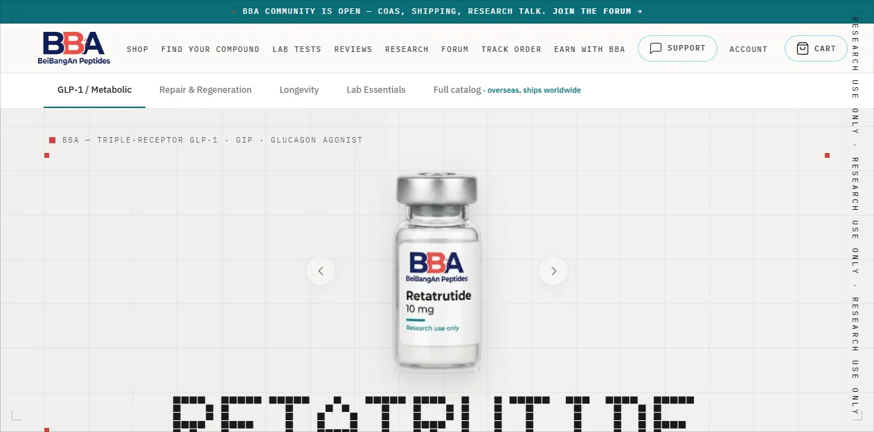 BBA Peptides storefront