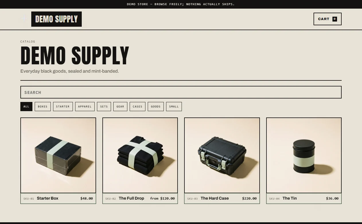 Demo Supply, a SaturnShop demo store
